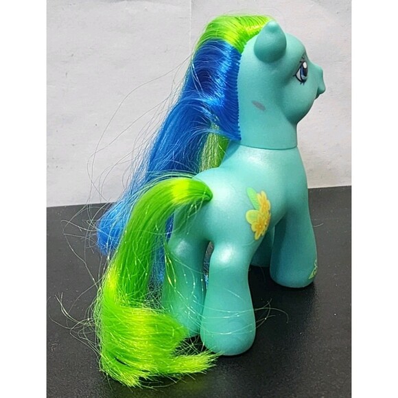 Vintage G3 My Little Pony Tropical Surprise Hasbro 2005 Blue Green Yellow Flower - Picture 3 of 8